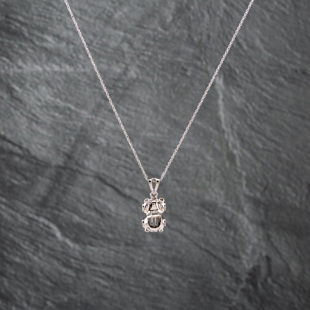 Pre-Owned 14ct White Gold Convertible Vintage Style Car Pendant & 16 Inch Curb Chain 41142697