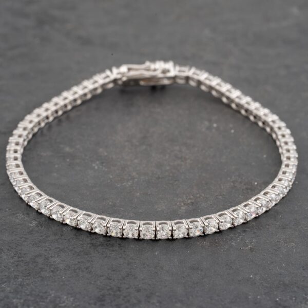 Pre-Owned 9ct White Gold Cubic Zirconia 7.5 Inch Tennis Bracelet 41281474