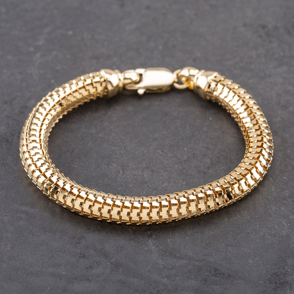 Pre-Owned 9ct Yellow Gold 7.5 Inch Snake Chain Bracelet 41281685