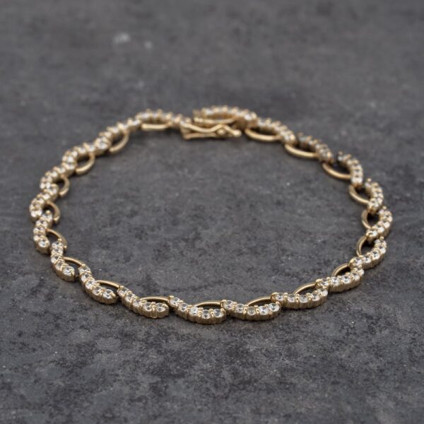 Pre-Owned 9ct Yellow Gold Cubic Zirconia 7.5 Inch Bracelet 41281717