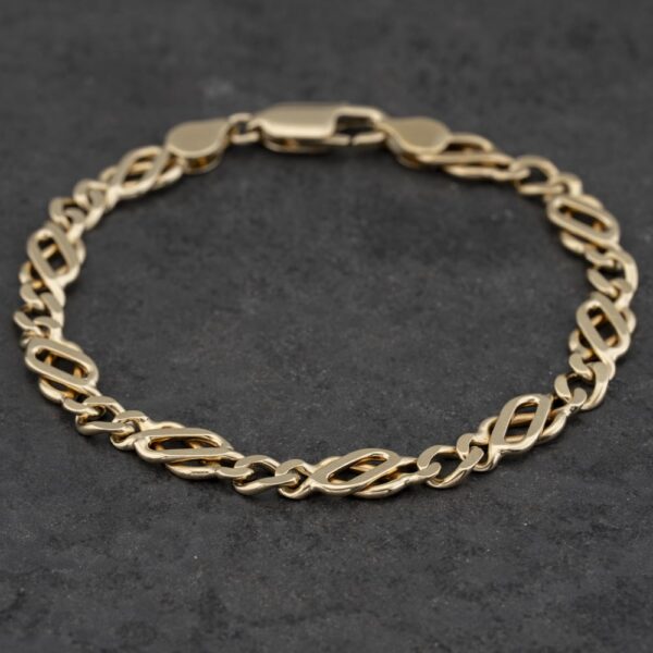 Pre-Owned 9ct Yellow Gold 7.5 Inch Celtic Chain Bracelet 41281726