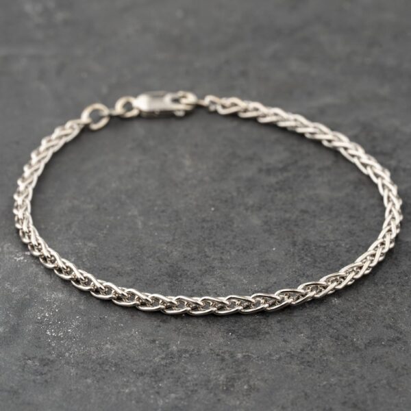 Pre-Owned 9ct White Gold 7.5 Inch Foxtail Chain Bracelet 41281766