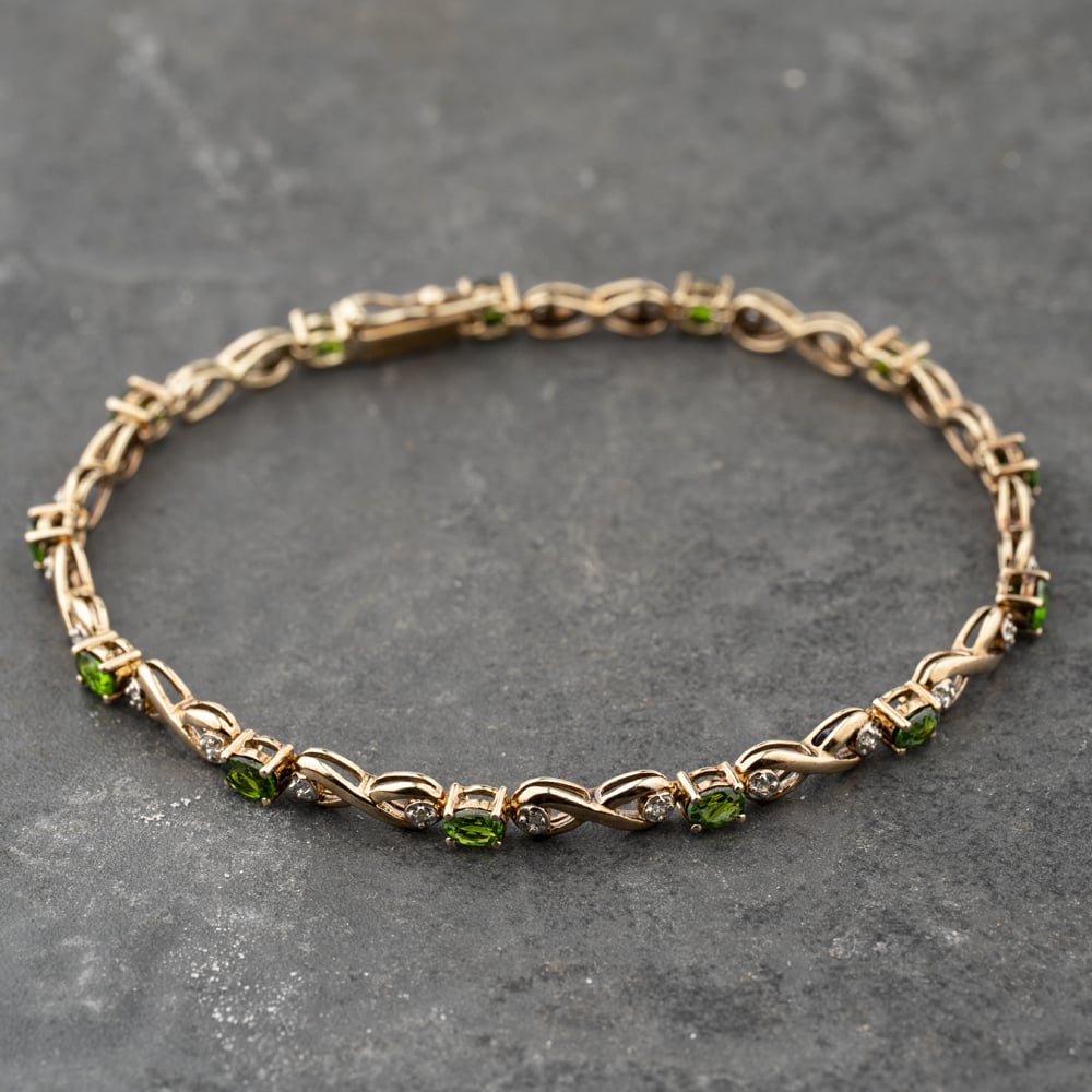 Pre-Owned Yellow Gold 0.12ct Diopside 7.5 Inch Bracelet 41281767
