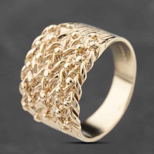 Pre-Owned 9ct Yellow Gold Five Row Keeper Ring 41342241