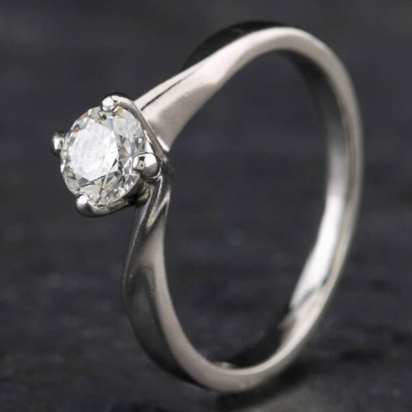 Pre-Owned Platinum 0.50ct Brilliant Cut Diamond Twist Solitaire Ring 4148046