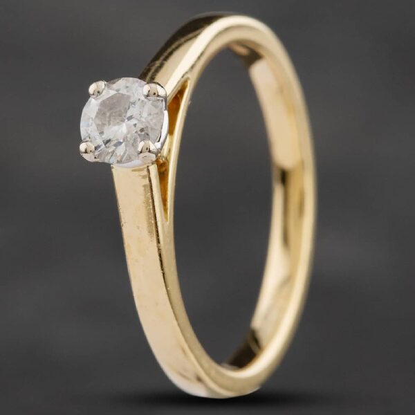 Pre-Owned 18ct Yellow Gold 0.33ct Brilliant Cut Diamond Solitaire Ring 41481006