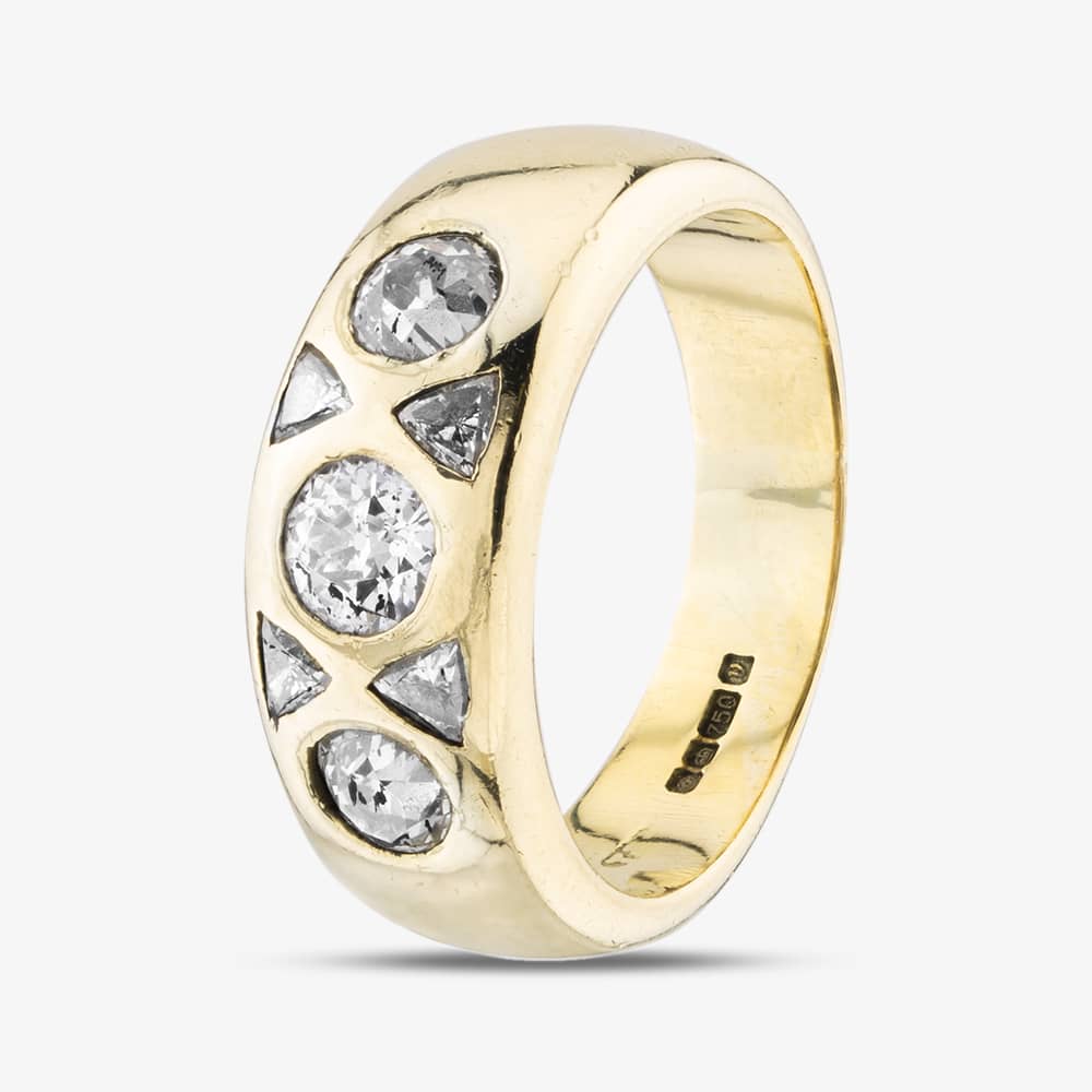 Pre-Owned 18ct Yellow Gold Round & Trilliant Cut Diamond Seven Stone Ring 41481438