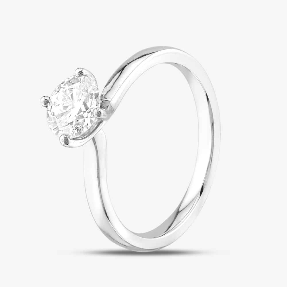 Pre-Owned Platinum Certificated 0.82ct Brilliant Cut Diamond 4 Claw Solitaire Ring 41481680