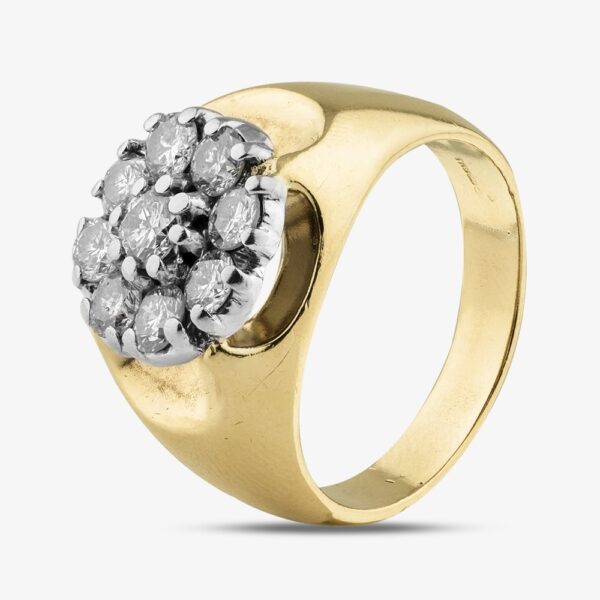 Pre-Owned 14ct Yellow Gold Brilliant Cut Diamond Cluster Ring 41481737