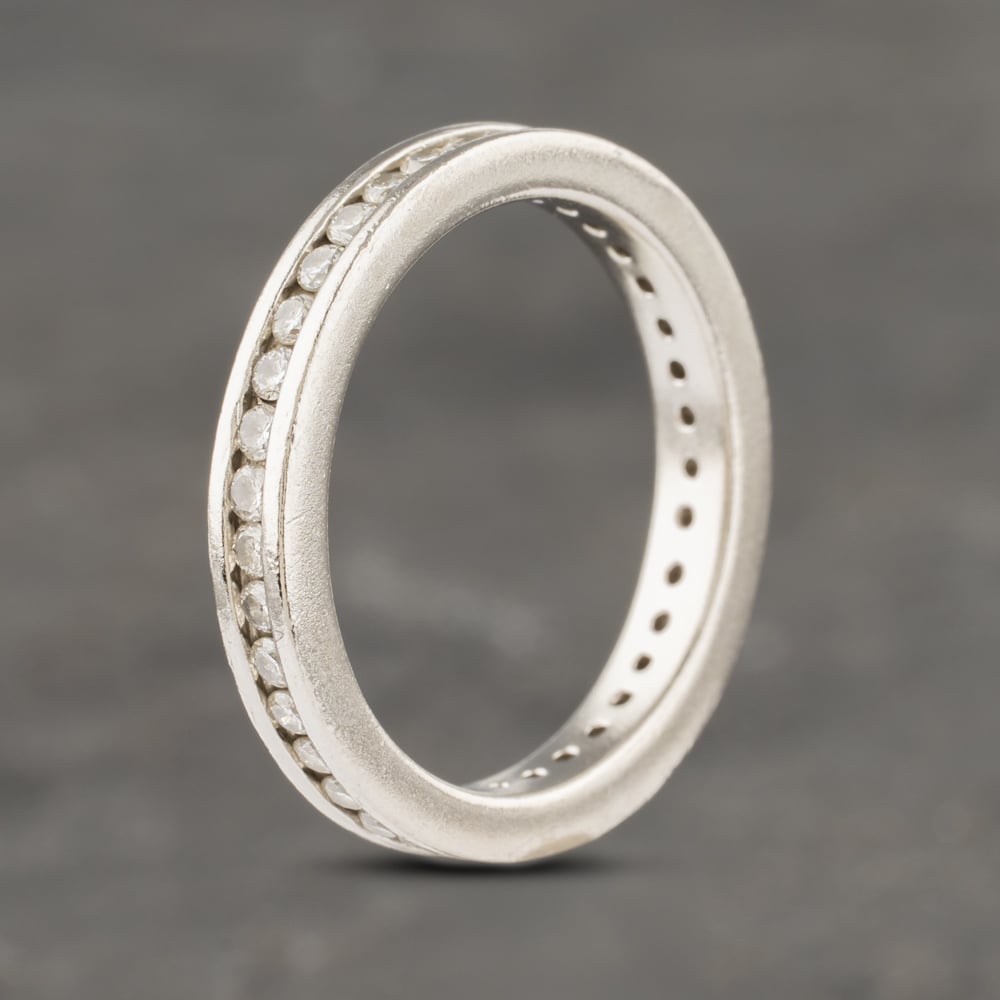 Pre-Owned Platinum 0.55ct Brilliant Cut Diamond Channel Set Full Eternity Ring 41481903