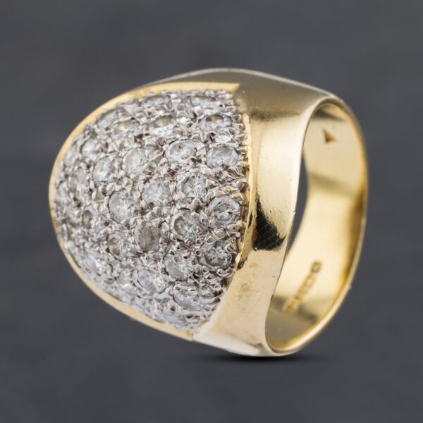 Pre-Owned 18ct Yellow Gold 1.50ct Brilliant Cut Diamond Domed Cluster Ring 41481913