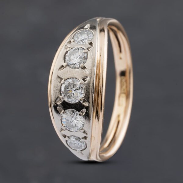 Pre-Owned 14ct Rose Gold 0.65ct Brilliant Cut Diamond Five Stone Ring 41481921