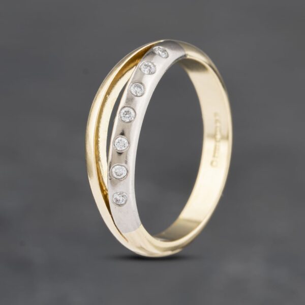 Pre-Owned 18ct Two Colour Gold 0.10ct Brilliant Cut Diamond Seven Stone Ring 41481959
