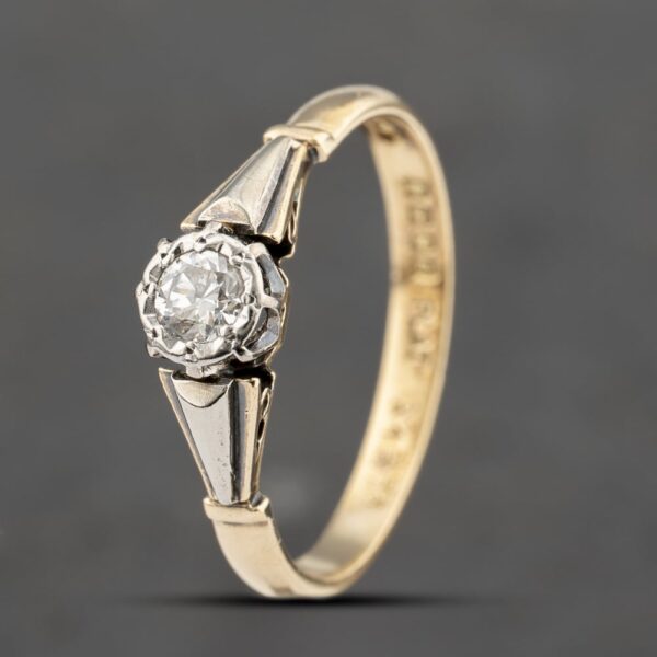 Pre-Owned Vintage 18ct Yellow Gold 0.15ct Diamond Solitaire Ring 41482186