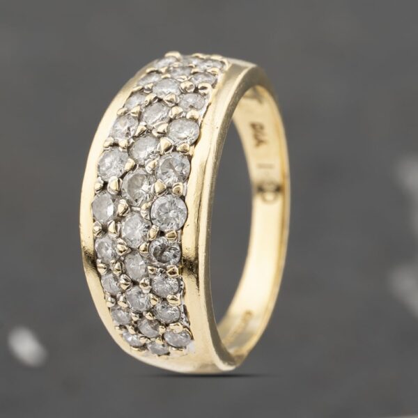 Pre-Owned 18ct Yellow Gold 1.00ct Diamond Pave Style Band Ring 41482217