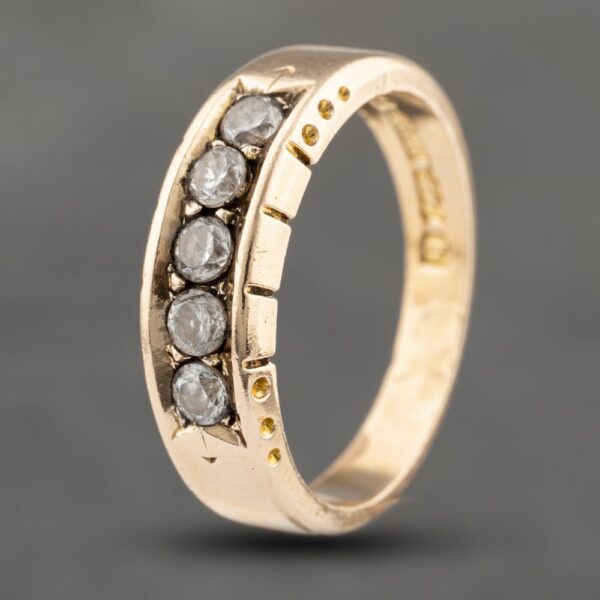 Pre-Owned Antique 15ct Yellow Gold Cubic Zirconia Five Stone Ring 41482264