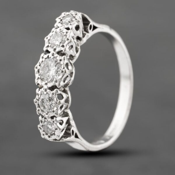 Pre-Owned 18ct White Gold 0.50ct Brilliant Cut Diamond Five Stone Ring 41482267