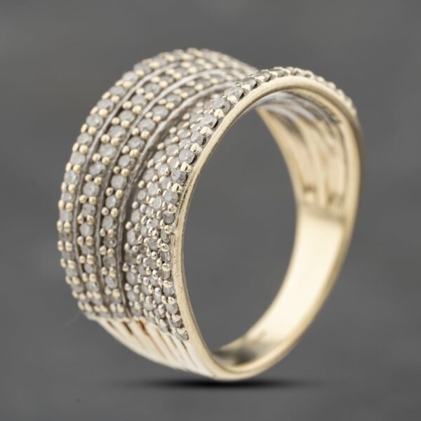 Pre-Owned 9ct Yellow Gold 1.00ct Diamond Seven Row Half Eternity Ring 41482375