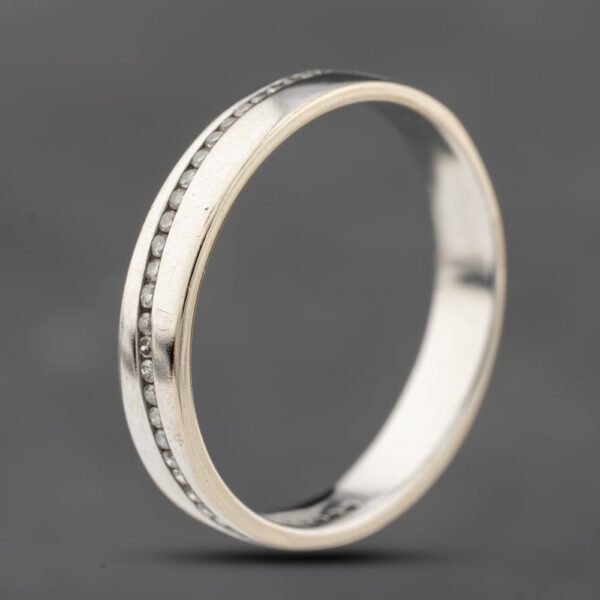 Pre-Owned 18ct White Gold 0.13ct Diamond Diagonal Channel Set 4mm Wedding Ring 41482381