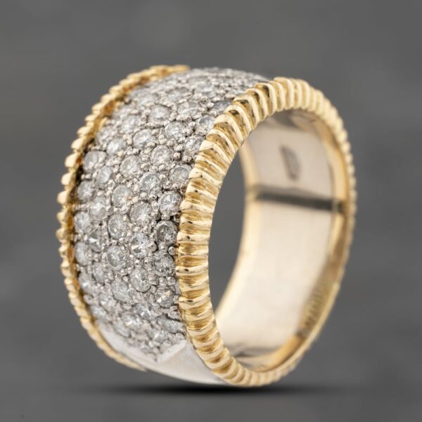 Pre-Owned 18ct Two Colour Gold 1.50ct Brilliant Cut Diamond Pave Set Band Ring 41482404
