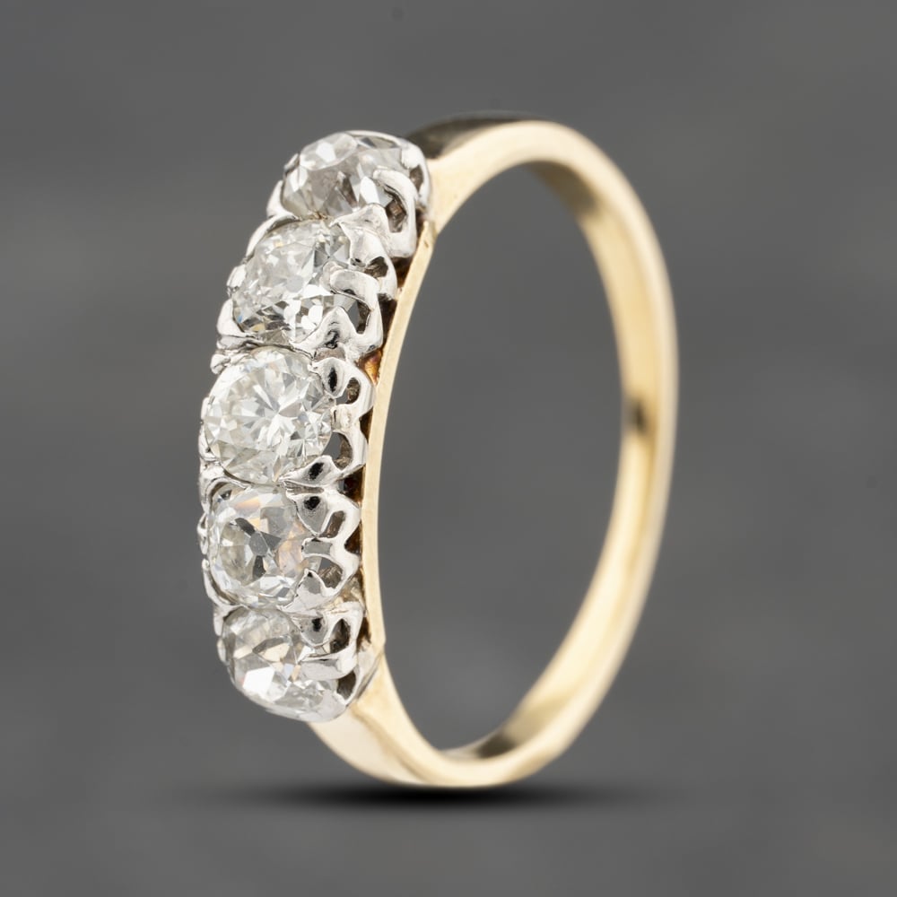 Pre-Owned Yellow Gold 0.75ct Diamond Five Stone Ring 41482419