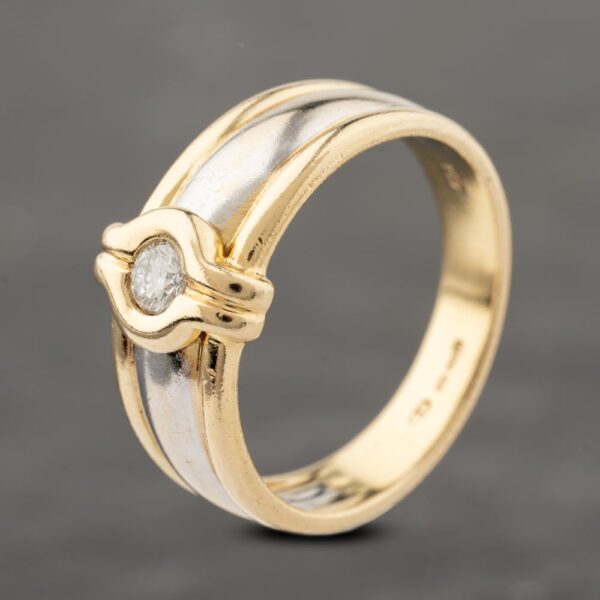 Pre-Owned 18ct Two Colour Gold 0.15ct Diamond Band Ring 41482441