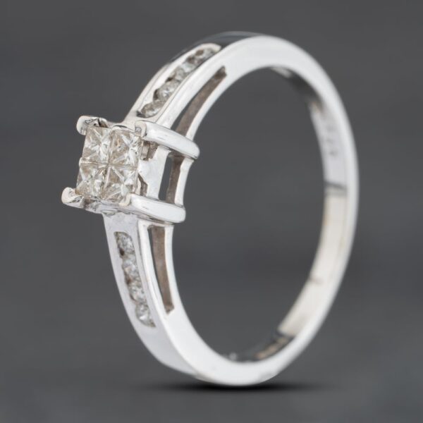 Pre-Owned 18ct White Gold 0.40ct Diamond Square Cluster Ring 41482459