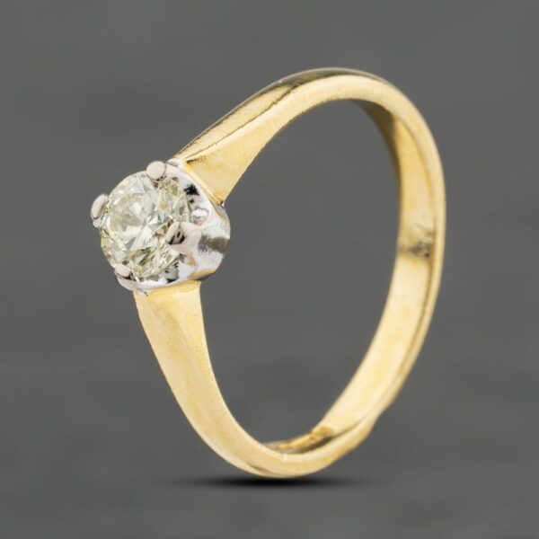Pre-Owned 18ct Yellow Gold 0.40ct Brilliant Cut Diamond Four Claw Solitaire Ring 41482470