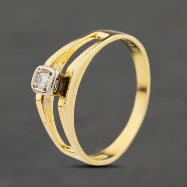 Pre-Owned Yellow Gold Brilliant Cut Diamond Open Shoulders Solitaire Ring 41482474