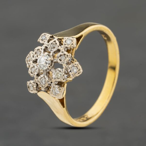 Pre-Owned 18ct Yellow Gold Diamond Large Cluster Ring 41482491