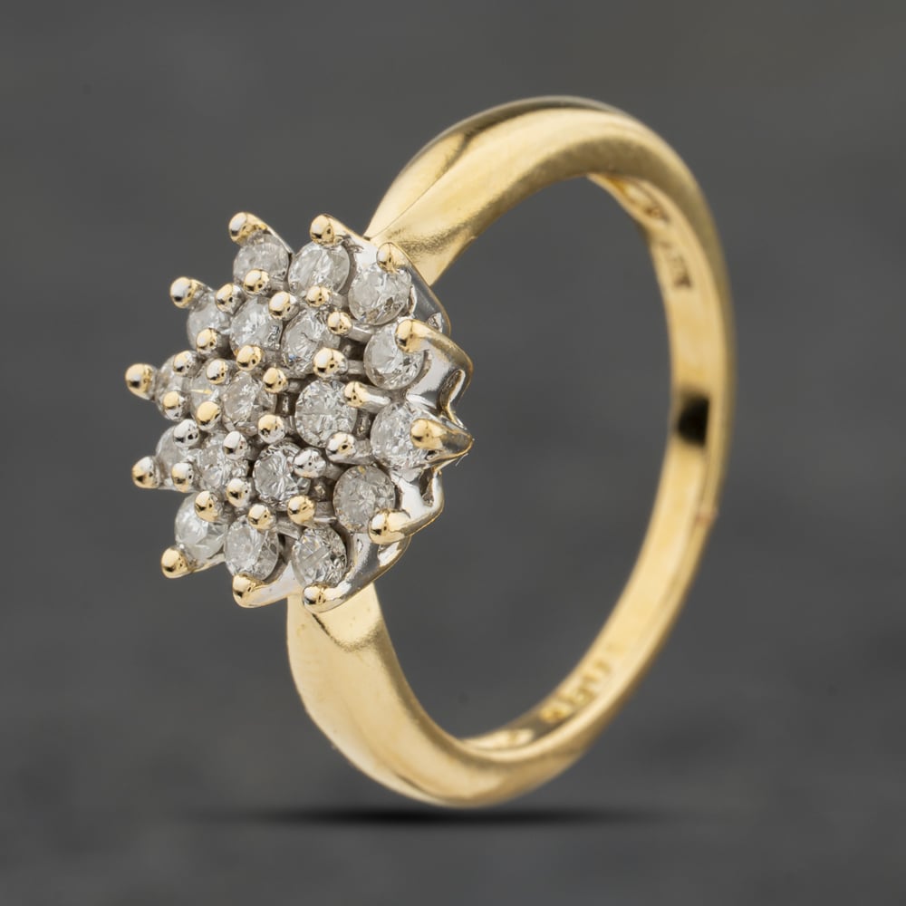 Pre-Owned 18ct Yellow Gold 0.50ct Diamond Round Cluster Ring 41482527