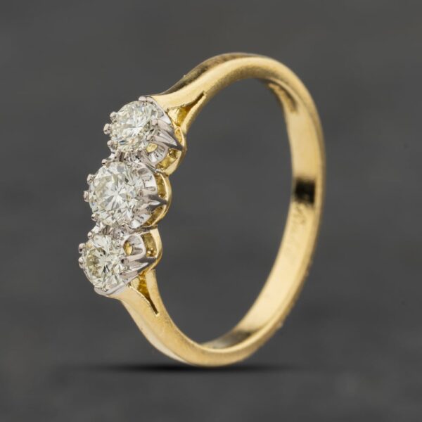Pre-Owned 18ct Yellow Gold 0.17ct Diamond Three Stone Ring 41482529