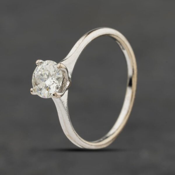 Pre-Owned 18ct White Gold Diamond Four Claw Solitaire Ring 41482530