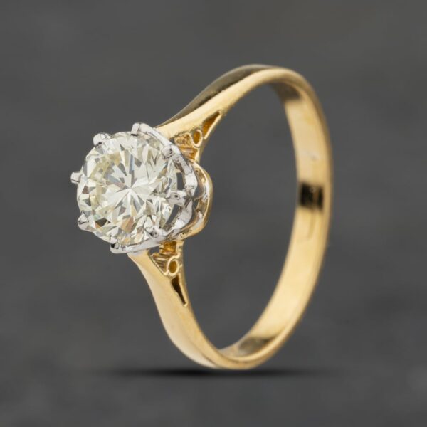 Pre-Owned 18ct Yellow Gold Diamond Eight Claw Solitaire Ring 41482531