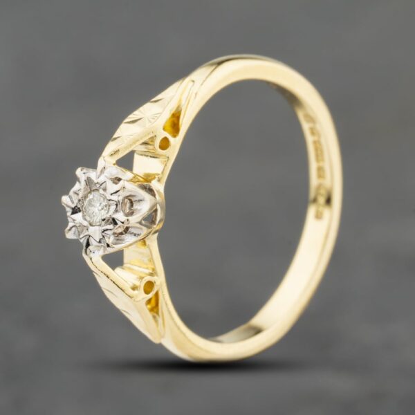 Pre-Owned 18ct Yellow Gold 0.03ct Diamond Solitaire Ring 41482562