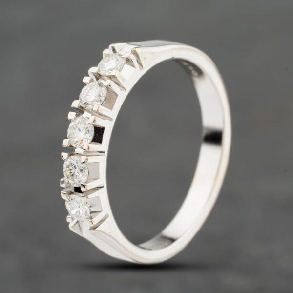 Pre-Owned 18ct White Gold 0.49ct Brilliant Cut Diamond Five Stone Ring 41482565