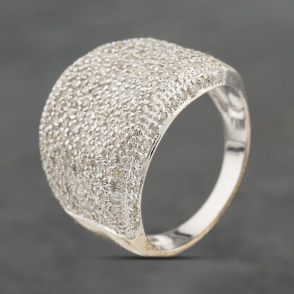 Pre-Owned 9ct White Gold 1.50ct Diamond Pave Set Multi Row Dress Ring 41482569