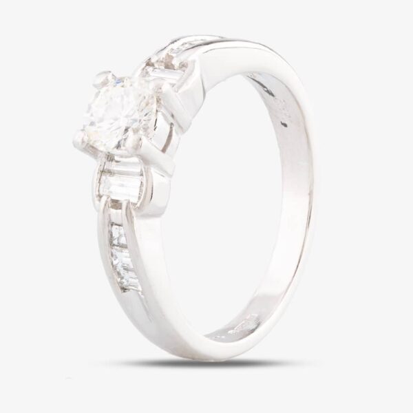 Pre-Owned Platinum 0.50ct Brilliant Cut Diamond Shoulder Set Solitaire Ring 4148391