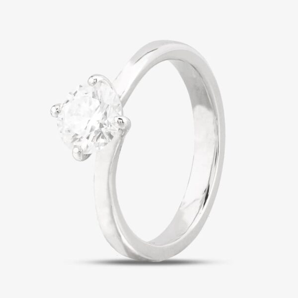 Pre-Owned Platinum 0.90ct Brilliant Cut Diamond Four Claw Solitaire Ring 4148431