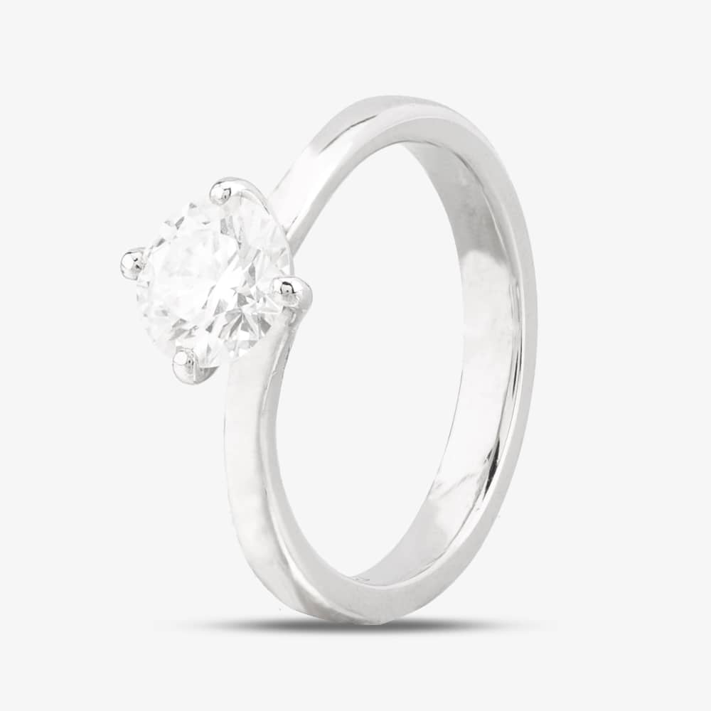 Pre-Owned Platinum 0.90ct Brilliant Cut Diamond Four Claw Solitaire Ring 4148431
