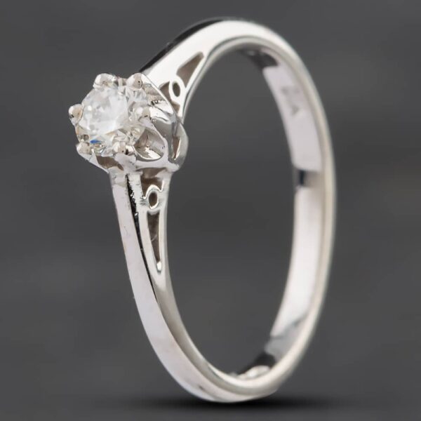 Pre-Owned 9ct White Gold 0.25ct Brilliant Cut Diamond Solitaire Ring 4148473