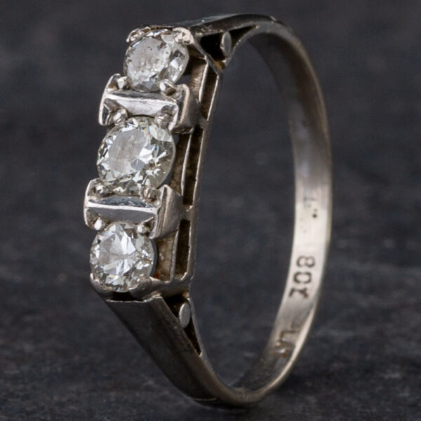 Pre-Owned White Gold Diamond Three Stone Ring 4148707