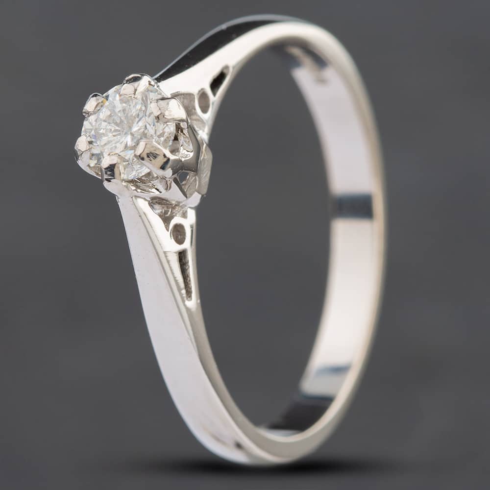 Pre-Owned 18ct White Gold 0.33ct Brilliant Cut Diamond Solitaire Ring 4148917