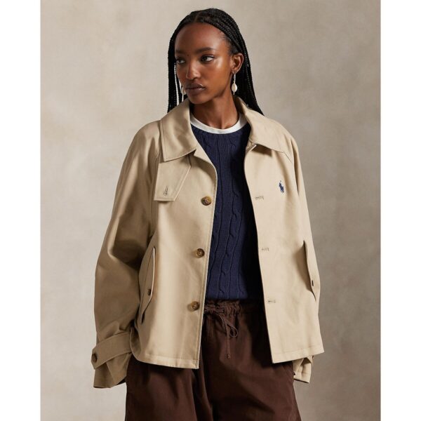 Cotton A-Line Jacket with Button Fastening