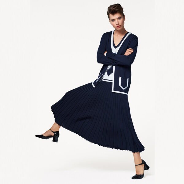 Merino Wool Pleated Maxi Skirt