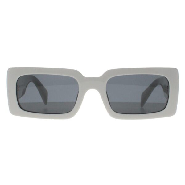 Prada Rectangle Womens Talc Dark Grey PRA07S - White - One Size