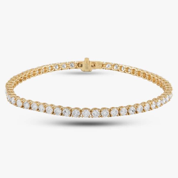 Pre-Owned 14ct Yellow Gold 6.21ct Brilliant Cut Diamond Tennis Bracelet 43070118