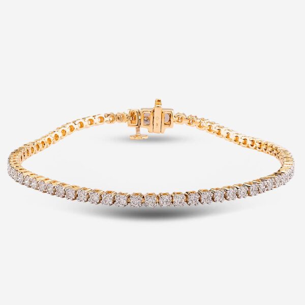 Pre-Owned 14ct Yellow Gold 2.50ct Brilliant Cut Diamond 7.5 Inch Tennis Bracelet 4307111