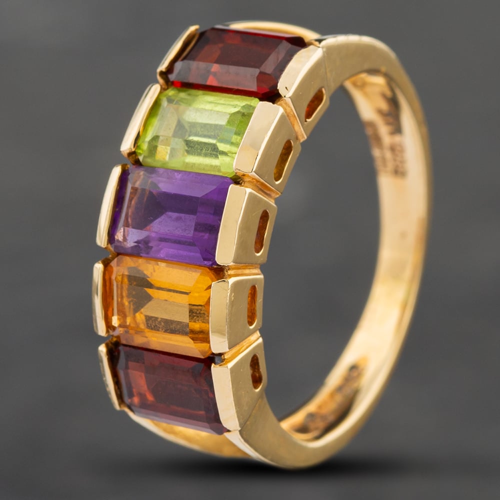 Pre-Owned 14ct Yellow Gold Multi Stone Dress Ring 43091024