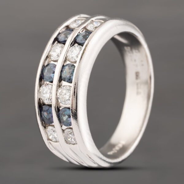 Pre-Owned Platinum 0.41ct Alexandrite & 0.57ct Brilliant Cut Diamond Two Row Ring 43091026